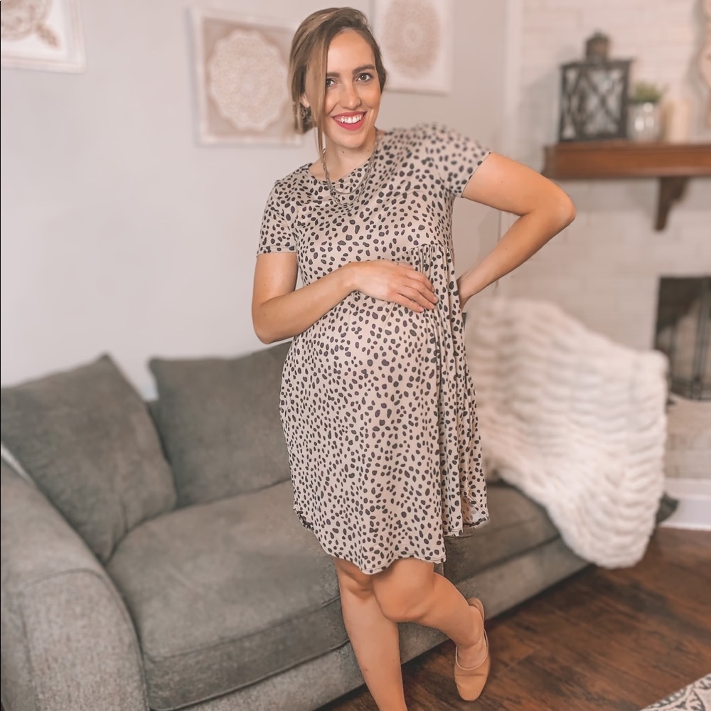 PinkBlush Maternity Leopard Print Dress - Small